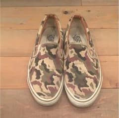 90s USA製 VANS カモ柄 スリッポン vintageのサムネイル