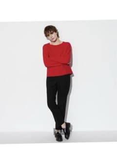 UNIQLOスマートアンクルストレッチパンツ ブラック Lサイズのサムネイル