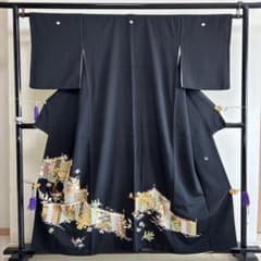 まぴ■E5128■美品■正絹■逸品　千總　御簾に宝袋　袷黒留袖■ まぴ様専用□E5128□美品□正絹□逸品 千總 御簾に宝袋 袷黒留袖
