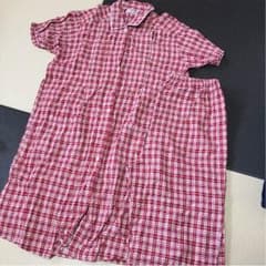 マタニティパジャマ M〜Lサイズ 赤色チェック柄のサムネイル