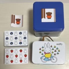 【美品・匿名配送】ミッフィー ボリス 空缶・ステッカーセットのサムネイル