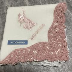 WEDGWOOD ハンカチ ピンク レース 刺繍のサムネイル