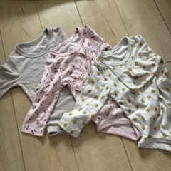 肌着長袖ロンパース90 3枚セットのサムネイル