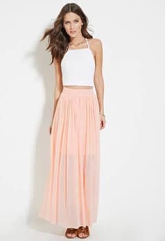 Forever 21 チュールマキシスカートピンクのサムネイル