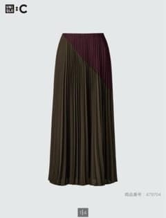 UNIQLO:CプリーツロングスカートXL 19ワイン