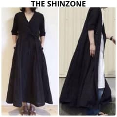 シンゾーン リネン混 カシュクール ドレス 洗える 黒 インド 綿 マキシ丈 シンゾーン リネン混 カシュクール ドレス 洗える 黒 インド 綿 マキシ