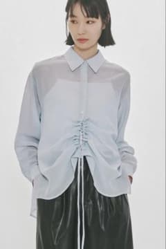 MIDIUMISOLID for Ladiesドローストリングシャツ　アイボリーのサムネイル