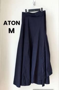 【値引き】ATON エイトン 巻きスカート 2 フレアスカート ネイビー 値引き】ATON エイトン 巻きスカート 2 フレアスカート ネイビー