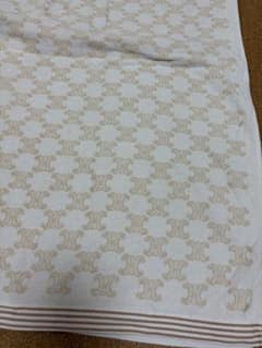 セリーヌ CELINE タオルケット ベージュ マカダム柄 約140×190