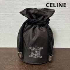 CELINE セリーヌ マカダム ポーチ 巾着袋 トリオンフ ビジュー 美品