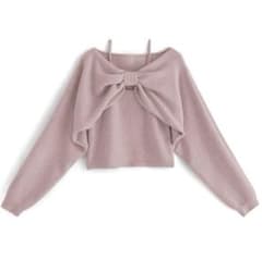 GRL デザインニットトップス×キャミソール　ピンクのサムネイル