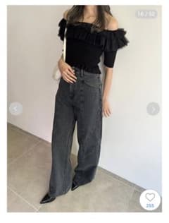 スナイデル　SNIDEL  コクーンディティールデニムパンツ　サイズ1のサムネイル