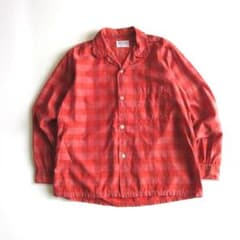 50s-60sビンテージ Shapely チェック オープンカラーシャツ M