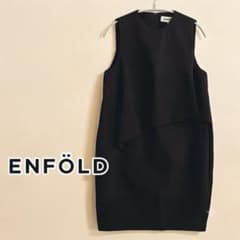 ENFÖLD】アシンメトリーレイヤードコクーンワンピース 38 ノースリーブ
