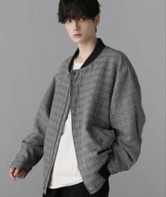 総柄ツイードリラクシングMA-1 ETELIO M ブラック