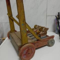 大正時代～昭和時代戦前期頃元祖幼児用木製カタカタ手押し車レトロ当時物コレクション 大正時代～昭和時代戦前期頃元祖幼児用木製カタカタ手押し車レトロ当時