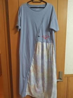 青の半袖タイダイ風ワンピースのサムネイル