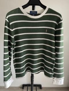 【150】POLO RALPH LAUREN ワッフル長袖カットソー グリーンのサムネイル