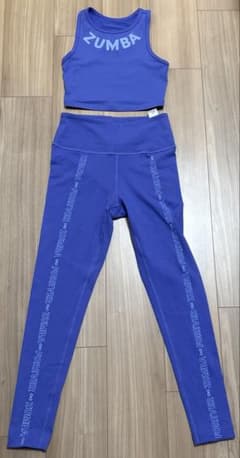 正規品 Zumba ブラトップ （S）レギンス（M） 2枚セット ブルー - メルカリ