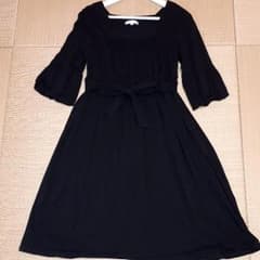 夜桜ーmama様専用☆ ワンピース 黒 美品 Ｌ サイズ3 スクエアネックのサムネイル