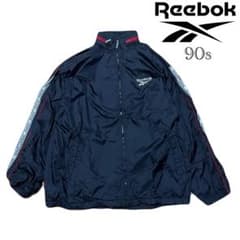 90s reebok（リーボック）ナイロンジャケット/L/ブラック