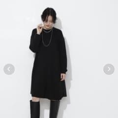 NATURAL BEAUTY BASIC 畦ニット×バックティアードワンピースのサムネイル