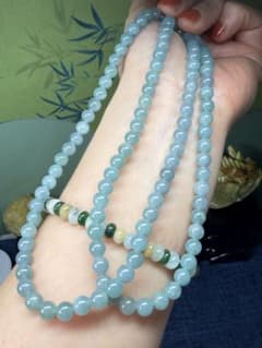 買得品❣️天然本翡翠 瑞々しい氷藍水一連ネックレス - メルカリ