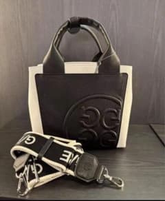 ジーフォア G/FOREトートバッグ カートバッグ ショルダーバッグ 黒&白