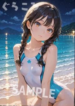 高画質 美少女 アートポスター A4 かわいい AI イラスト 美女 B420