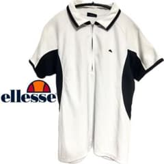 【ellesse】ハーフジップ 半袖 ポロシャツ ホワイト 黒のサムネイル