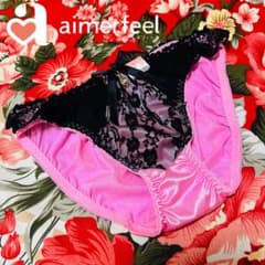 ★aimerfeel★サテンショーツ★ストーン付きサイドレースパンツ下着★金M★ aimer feel - ☆aimerfeel☆サテンショーツ☆ストーン付きサイドレース