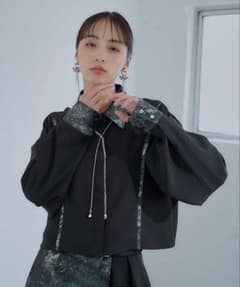 【SET UP対応 LADIES】 ラメジャガードキリ カエシャツ トップスのみのサムネイル