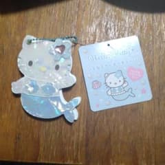 Hello Kitty 쉘 미러 키체인 머메이드 블루