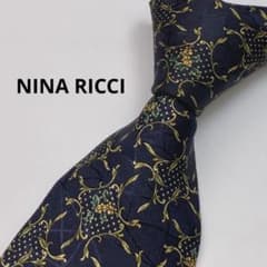 NINA RICCI ニナリッチ ネクタイ シルク ネイビー 総柄 - メルカリ