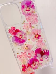 押し花デザイン iPhoneケース iPhone16 ハンドメイドのサムネイル