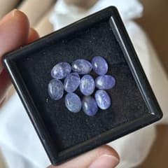 レインボー入りあり タンザナイト 10個 カボション ルース 天然石 鉱物