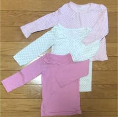 ユニクロ UNIQLO ヒートテックインナー長袖インナー 80サイズ 3枚セットのサムネイル