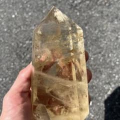 シトリンポイント 天然石 水晶 六角柱 ゼウスクォーツ 高透明度 高品質