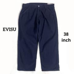 EVISU ヤマネ インディゴデニム アンクル丈ワイドパンツ W38 トラウザー EVISU ヤマネ インディゴデニム アンクル丈ワイドパンツ W38