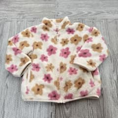 90cm UNIQLO BABY フリースジャケット 花柄