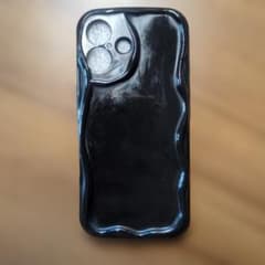 [대응 기종 iPhone16] 스마트 폰 케이스 흑계 (웨이브 디자인)