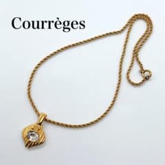 美品 Courrèges クレージュ ネックレス ゴールドカラー ラインストーン