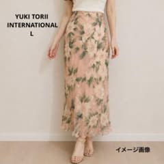 YUKI TORII 花柄シフォン ロング スカート 上品L 総柄 ピンク - メルカリ