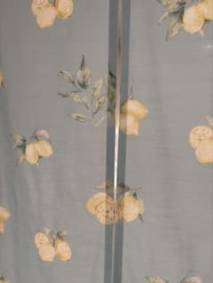 レモン柄 淡い水色ののれん 86cm x 150cmのサムネイル