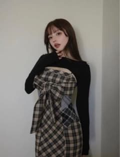 ［正規品］andmary Juni check dress beige S andmaryアンドマリー Juni check dress beige - メルカリ