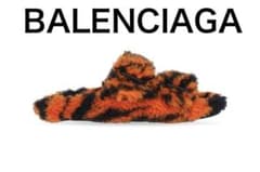 BALENCIAGA 발렌시아가 호랑이 무늬의 퍼 샌들