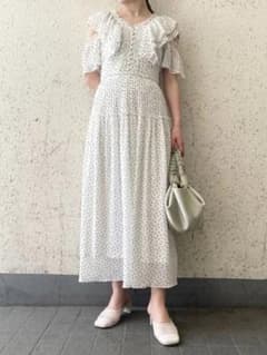 「新品」online限定　ブロッキングワンピース（Wht/０）のサムネイル