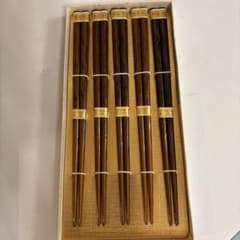輪島箸 5膳セット 木目調のサムネイル