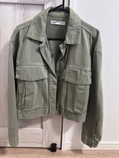 ZARA ザラ カーキデニムジャケット Mのサムネイル