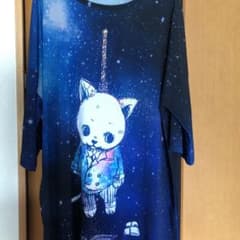 ankorock  宇宙柄首○りネコTシャツ メガビック(値下げしました！)のサムネイル